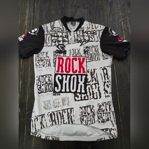 Canari Cycling Jersey Mens L Zip Rock Shox Devo Bicycle Stretch Vintage USA